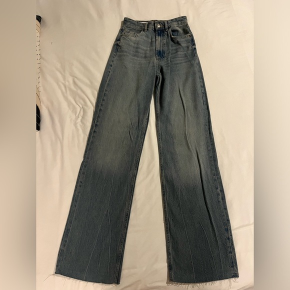 Zara TRF HIGH RISE WIDE LEG JEANS - Picture 5 of 7